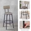 Bar Table Set with 2 Bar stools PU Soft seat with backrest, Grey, 23.62'' W x 23.62'' D x 35.43'' H