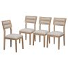 TREXM Classic and Traditional Style 6 - Piece Dining Set, Includes Dining Table, 4 Upholstered Chairs & Bench (Natural Wood Wash)