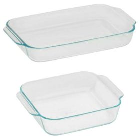 Basics Glass Bakeware Set Value Pack, Set of 2 (Color: Transparent)