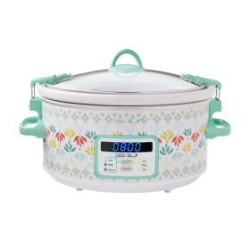 Meandering Geo 6-Quart Digital Slow Cooker (Color: Multicolor)